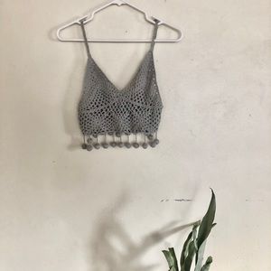 Gray crochet top
